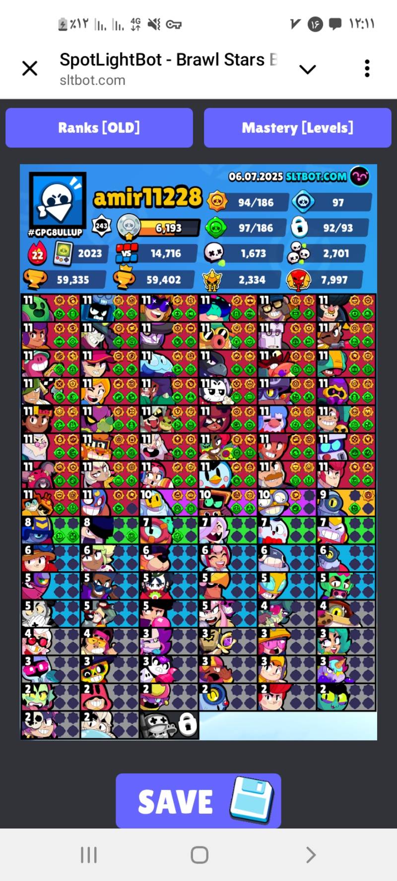 92 براولر | 59,335 کاپ | 44 مکس | 30 هایپرشارژ
