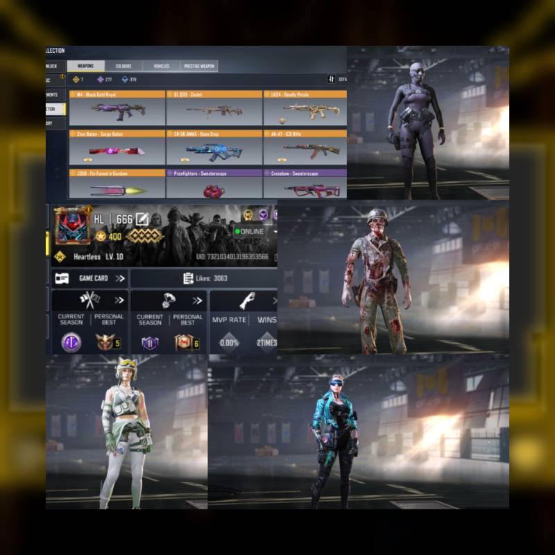 لول اکانت: 400 | ریجن: هند | رنک مولتی پلیر: master | رنک بتل رویال: grand master | مقدار CP اکانت: 0 | مقدار C اکانت: 58000 | بتل پس فصل های: 15 | بتل پس مکس فصل های: 15 | سیزن ساخته شدن اکانت: 10 | لینک شده روی: اکتیویژن